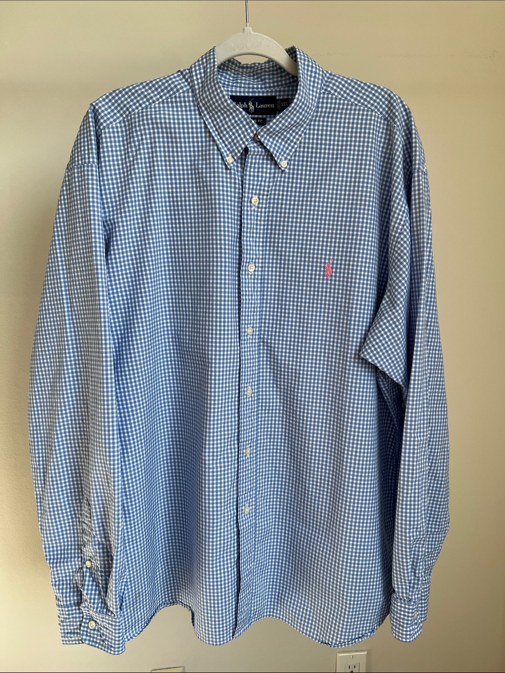 Ralph Lauren Light Blue Gingham Button-Down Shirt